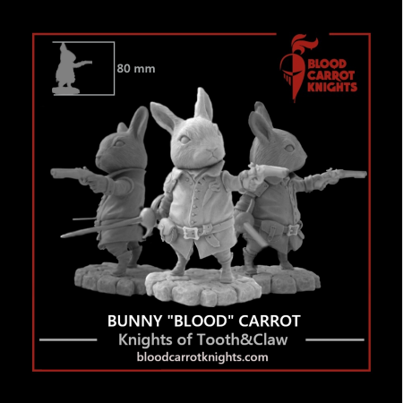 BCK-CM-003 Банни Блад Кэррот | Коллекционная миниатюра 70 мм Blood Carrot Knights