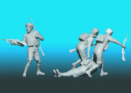 Набор фигурок 35564 Фигуры Индийские сикхские стрелки (1942 г.) ICM