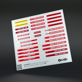 EM48003 Гибкие двухсторонние специальные предупреждающие ленты (Remove before flight warning streamers)