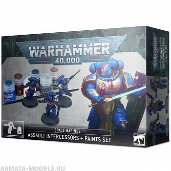 60-11GW Набор Космодесант. Штурмовики-Защитники + краска (Space Marines: Assault Intercessors + Paints Set) 60-11GW Набор Космодесант. Штурмовики-Защитники + краска (Space Marines: Assault Intercessors + Paints Set)