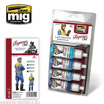 AMIG7025 Ammo Mig Набор акриловых красок LUFTWAFFE WWII PILOT SET 17мл AMIG7025 Ammo Mig Набор акриловых красок LUFTWAFFE WWII PILOT SET 17мл