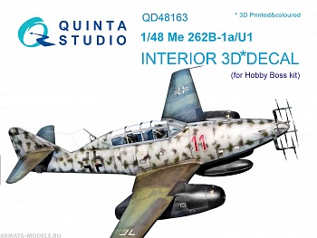 QD48163 3D Декаль интерьера кабины Me 262B-1a/U1 (для модели HobbyBoss)