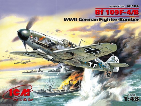 48104 Германский истребитель Bf 109 F-4Z/Trop ICM