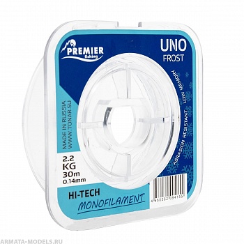 Леска UNO FROST 0,14mm/30m Clear Nylon PREMIER fishing (PR-UF-T-014-30)( цена указана за упаковку, в количестве 5шт.)