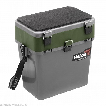 Ящик рыболовный зимний серый/хаки (HS-IB-19-GH) Helios