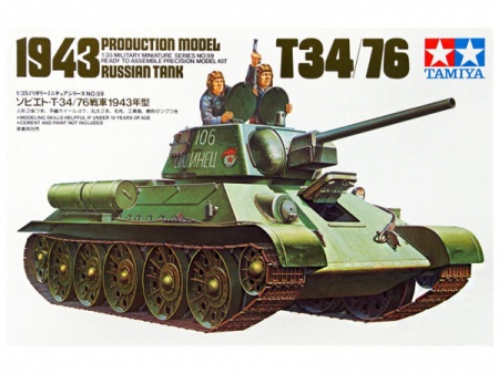 35059T Советский танк T34/76 (с 2-мя наборами катков) с 2 фигурами танкистов Tamiya