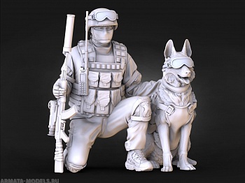 AM35744 Фигура воина РФ с собакой AM35744 Фигура воина РФ с собакой