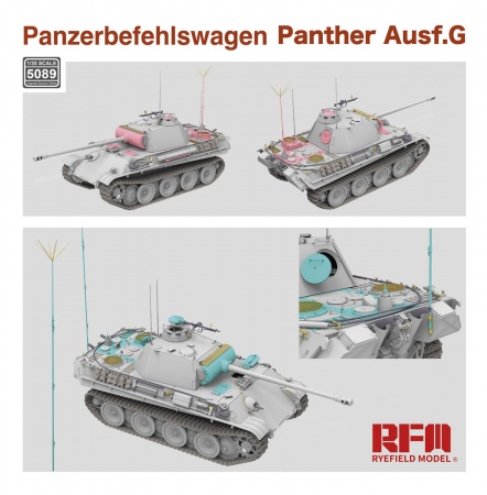 RM-5089 НЕМЕЦКИЙ ТАНК PANTHER AUSF.G PANZERBEFEHLSWAGEN Rye Field Model (RFM)