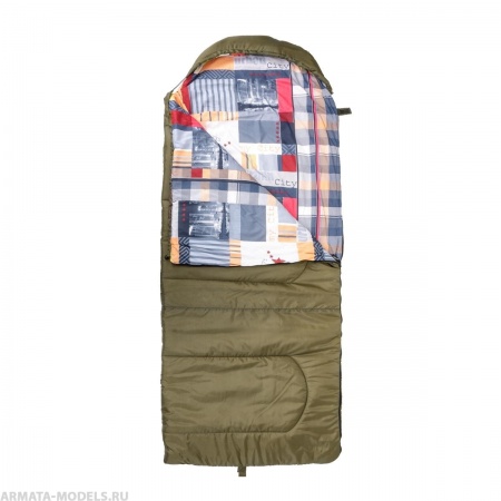 Спальный мешок OLYMPUS Wide 300 (220х90, холлофайбер, зеленый/город) (T-HS-SB-OW-300-NC) Helios