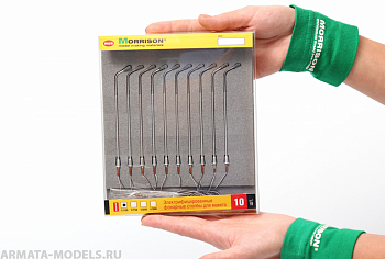 008efk025 Электр. фонари для макета М1:100 (Набор 10 шт.)