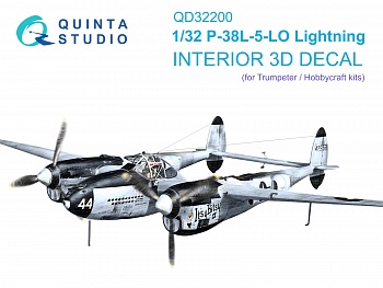 QD32200 3D Декаль интерьера кабины P-38L-5-LO Lightning (Trumpeter/Hobbycraft)