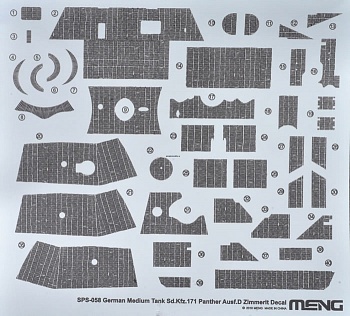 SPS-058 German Medium Tank Sd.Kfz.171 Panther Ausf.D Zimmerit Decal