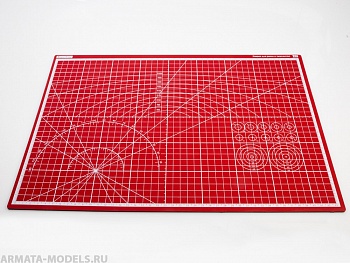 100110RK Коврик для резки стандарт красный А3, 3 слоя