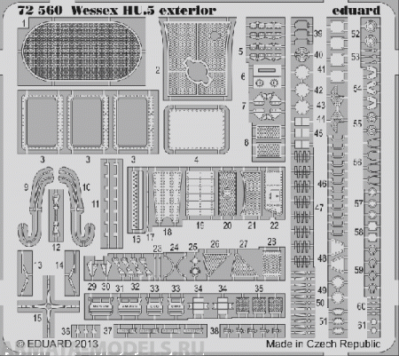 72560 Фототравление Wessex HU.5 exterior  For Italeri  kit