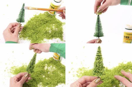 011ee017 Ели для макета. Набор 10 штук.