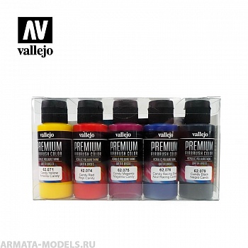 V-62104 Набор прозрачных красок  Vallejo Premium /5х60мл.