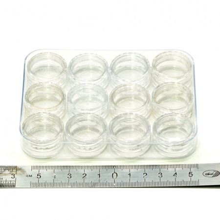 106184MWP Баночки пустые в пластиковом боксе, 12шт