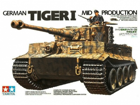 35194Т Тяжелый танк Tiger I Ausf.E mid production 1943г. c 1 фигурой командира Tamiya