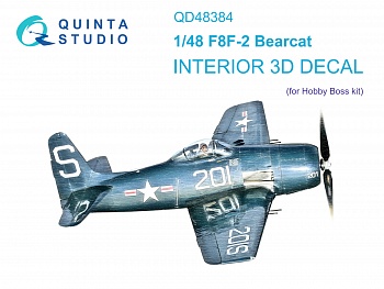 QD48384 3D Декаль интерьера кабины F8F-2 Bearcat (Hobby Boss)