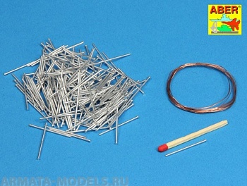 ABR-16 068B  Дополнения для  Panzer IV track link pins x 200 pcs. для Trumpeter 1/16 ABR-16 068B  Дополнения для  Panzer IV track link pins x 200 pcs. для Trumpeter 1/16