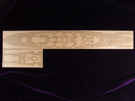 AW50019 Деревянная палуба для 1/600 Bismarck