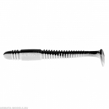 Виброхвост Minoga 3,75"/9.5 см Black & White 5шт. (HS-17-023) Helios