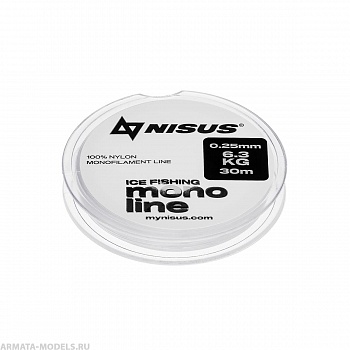 Леска MONOLINE ICE FISHING 0,25mm/30m Nylon Transparent (N-MIF-025-30) Nisus