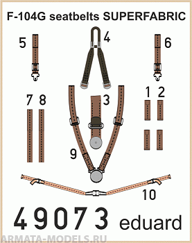 49073ED  F-104G Seatbelts SUPERFABRIC 1/48