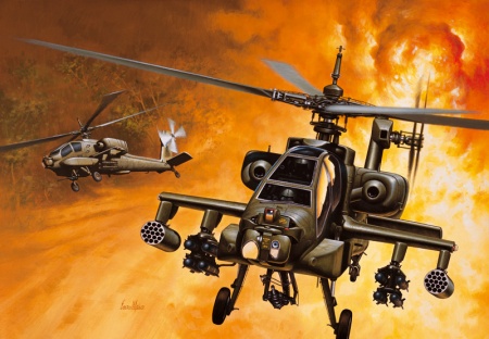 0159ИТ Вертолет AH-64A Apache Italeri