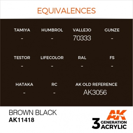 AK11418 Краска акриловая 3Gen Brown Black