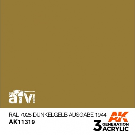 AK11319 Краска акриловая 3Gen RAL 7028 Dunkelgelb Ausgabe 1944