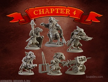 СM-D05 Декоративная фигурка из смолы Крысы-лучники (Nutracker Guards) 6 фигурок