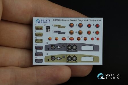 QD35033 3D Декаль интерьера кабины Opel Blitz (Tamiya)