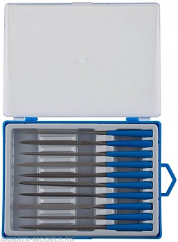 16021-0-H10 Набор надфилей ЭКСПЕРТ, пластмассовая ручка, насечка 0=драчевая, 100мм, 10шт