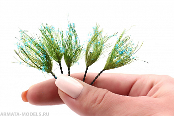 004pcv004 Цветущие растения для диорамы Синие соцветия 2,5-3см. 5шт.