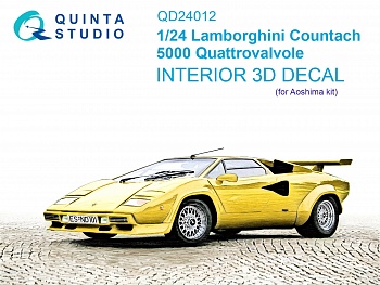 QD24012 3D Декаль интерьера кабины Lamborghini Countach 5000 QV (Aoshima)