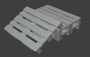 HE-48016 Миниатюра паллеты из под вооружения 3д печать (3шт)