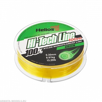 Леска Hi-tech Line Nylon Green 0,30mm/100 (HS-NB 30/100) Helios