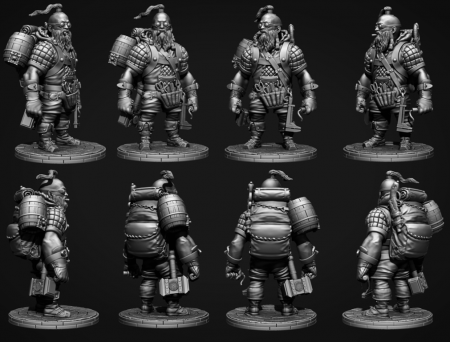 CHM-75013. Стимпанк: Боевой гном-инженер. 75 мм. Материал - смола. Chronos Miniatures