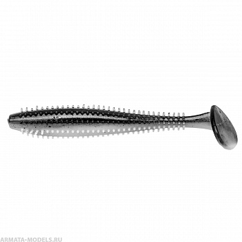 Виброхвост Shaggy 5,12"/13 см Black & White  5шт. (HS-18-023) Helios