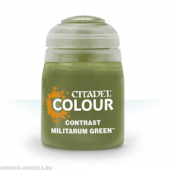 29-24GW Краска Контраст: милитарум зелёный (18мл)(CONTRAST: MILITARUM GREEN (18ML))