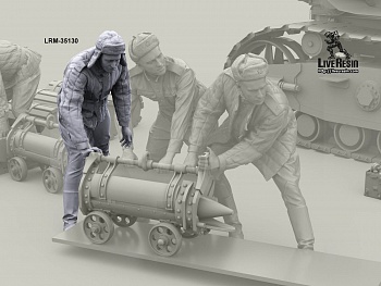 LRM35130 Советский артиллерист - двигающий тележку с 203 мм снарядом - 1
