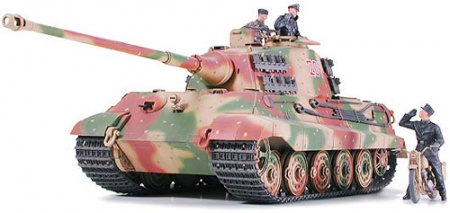35252 Танк King Tiger Ardennes Front, мотоцикл Dkw Nz350. В комплекте 3 фигуры и мотоциклист Tamiya