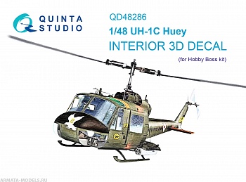 QD48286 3D Декаль интерьера кабины UH-1C (HobbyBoss)