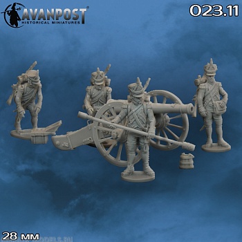 023.11АП Французская артиллерия: 12-фунтовая пушка с расчётом (1807-1812)