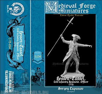 C-75-034 Фигура Hessen-Cassel. Leib infantry Regiment. Officer 1776