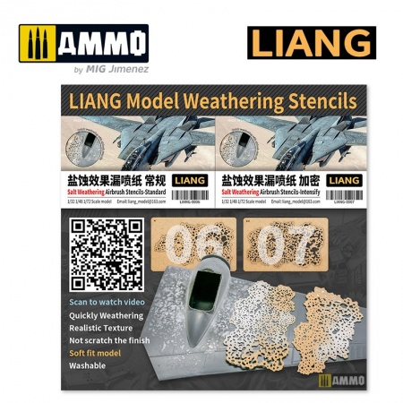 LIANG-0006 Набор трафаретов Salt Weathering Effects Airbrush Stencils (Sparse)