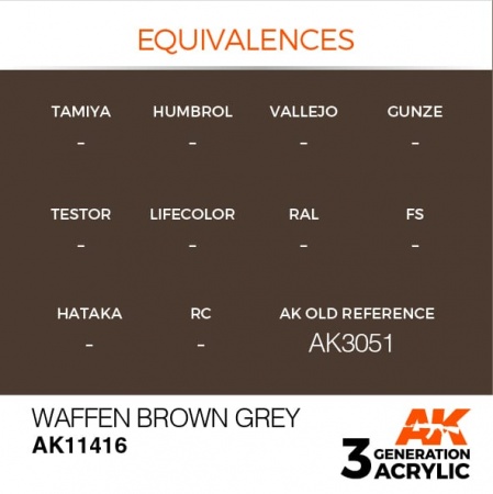 AK11416 Краска акриловая 3Gen Waffen Brown Grey