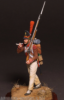 CHM-54214(M). Гренадер пехотных полков Португальского легиона, 1809-14 гг.  54 мм. Материал - белый металл.