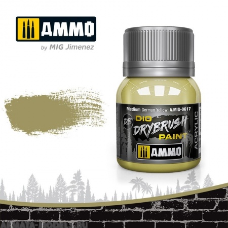 AMIG0617 Ammo Mig Краска акриловая DRYBRUSH  Medium German Yellow